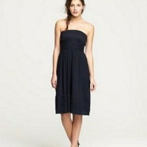 J. Crew Black Strapless Silk Juliet Dress 8P